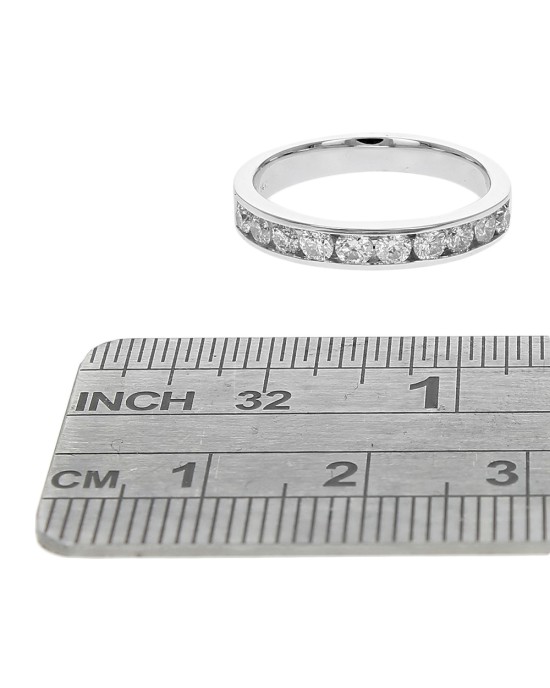 Channel Set Diamond Band in White Gold